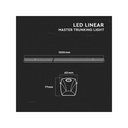 Plafoniera LED Lineare A Sospensione Master 50W 150cm Lente Opale 120 Gradi 4000K IP20 Dimmerabile SKU-1361