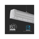 Plafoniera LED Lineare A Sospensione Master 50W 150cm Doppia Lente Asimmetrica 4000K IP20 Dimmerabile SKU-1362