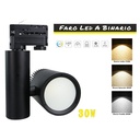 Faro Lampada Led A Binario 30W Trifase CCT CRI 90 Carcassa Nera 2700K 4000K 6000K 3 In 1 Luce Stretta 24 Gradi