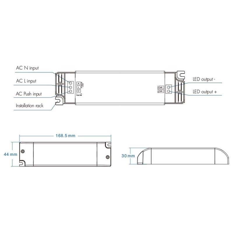 Alimentatore Dimmerabile CV 24V 40W Triac + Pulsante N.O. Varialuce Su 220V Per Striscia Led 24V TE-40-24