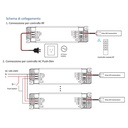 Alimentatore Dimmerabile CV 12V 40W Con Pulsante N.O. e Telecomando RF 2.4G Per Striscia Led 12V PB-40-12