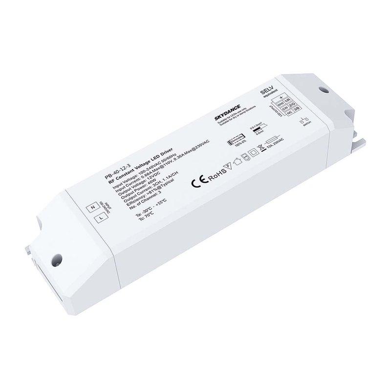 Alimentatore Dimmerabile CV 12V 40W 3 Canali Con Telecomando RF 2.4G Per Striscia Led 12V PB-40-12-3