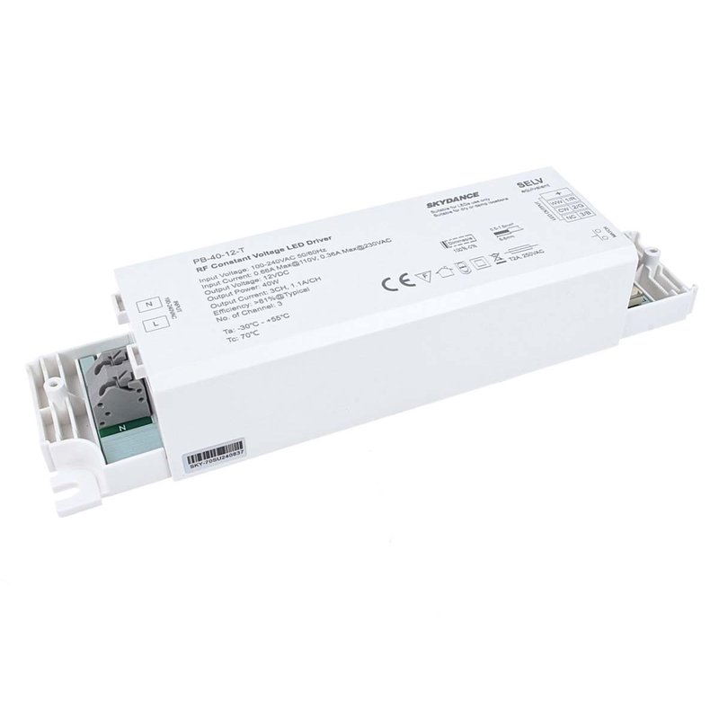 Alimentatore Dimmerabile CV 12V 40W 3 Canali Con Telecomando RF 2.4G Per Striscia Led 12V PB-40-12-3