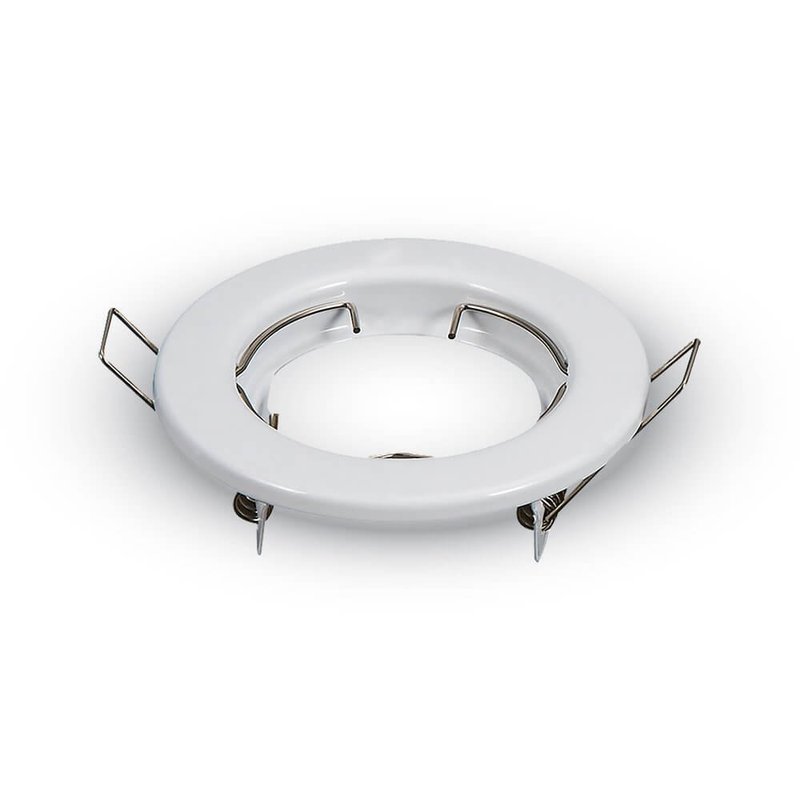 2 PZ Porta Faretti Led GU10 MR16 Rotondo Fisso Con Molla Bianco Spotlight Fitting SKU-6640