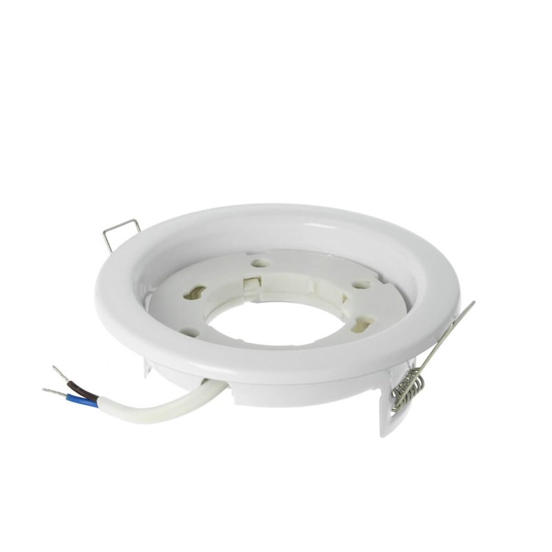 Porta Faretto Led GX53 Rotondo Fisso Carcassa Bianca Spotlight Fitting SKU-3675