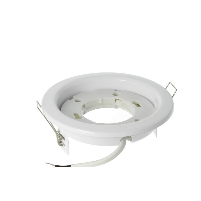 Porta Faretto Led GX53 Rotondo Fisso Carcassa Bianca Spotlight Fitting SKU-3675