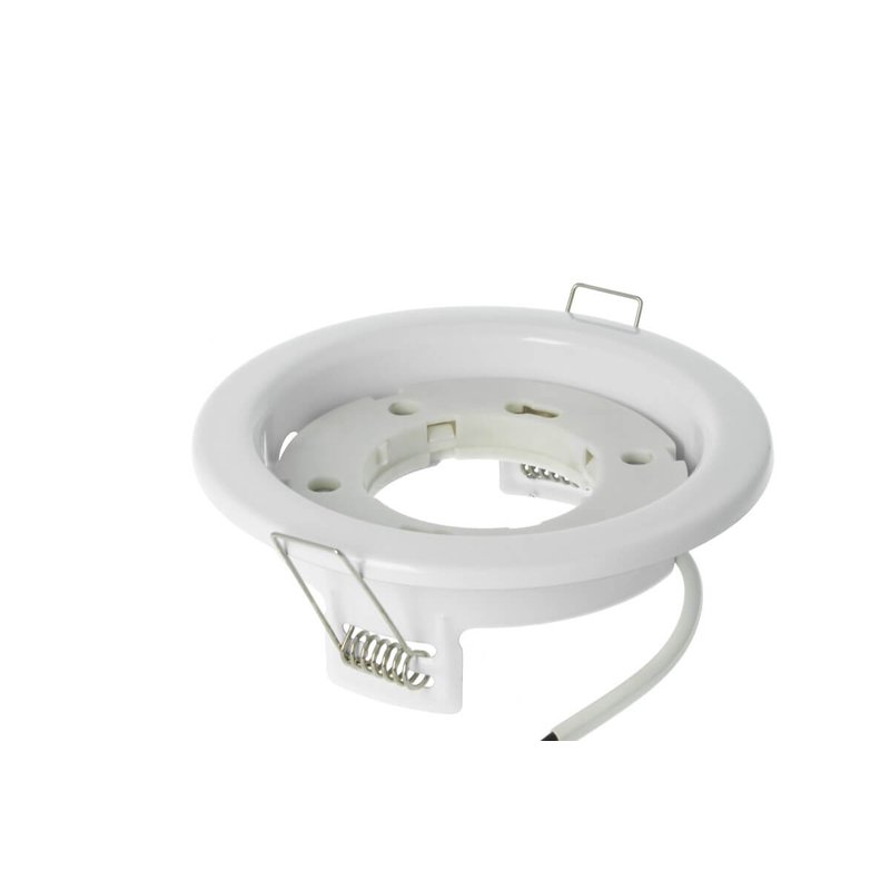 Porta Faretto Led GX53 Rotondo Fisso Carcassa Bianca Spotlight Fitting SKU-3675