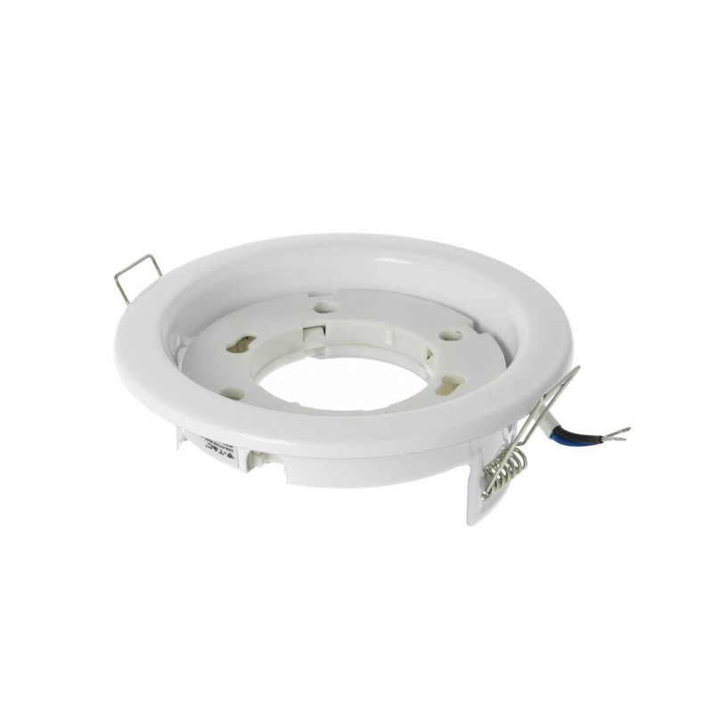 Porta Faretto Led GX53 Rotondo Fisso Carcassa Bianca Spotlight Fitting SKU-3675