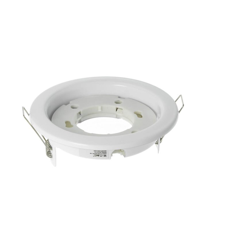 Porta Faretto Led GX53 Rotondo Fisso Carcassa Bianca Spotlight Fitting SKU-3675