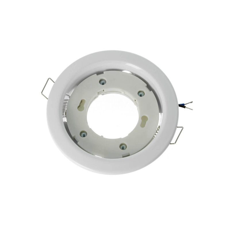 Porta Faretto Led GX53 Rotondo Fisso Carcassa Bianca Spotlight Fitting SKU-3675