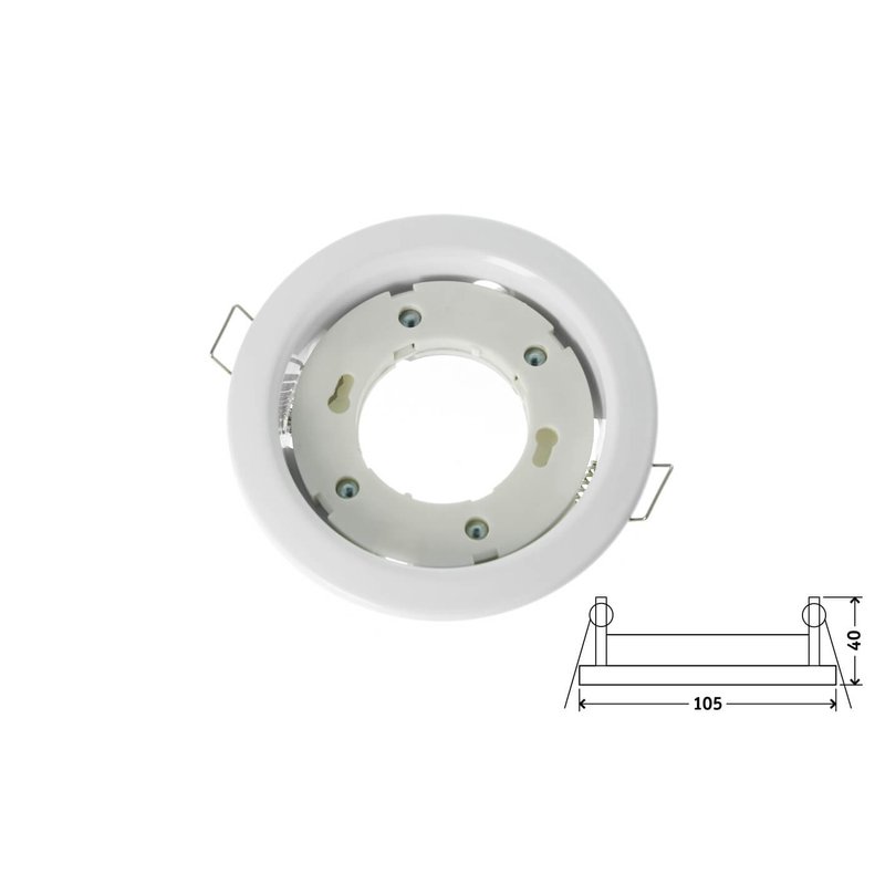 Porta Faretto Led GX53 Rotondo Fisso Carcassa Bianca Spotlight Fitting SKU-3675