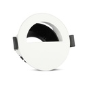 Porta Faretto Led GU10 MR16 Da Incasso Bianco Asimmetrico Mezza Luna Foro 70mm SKU-8599