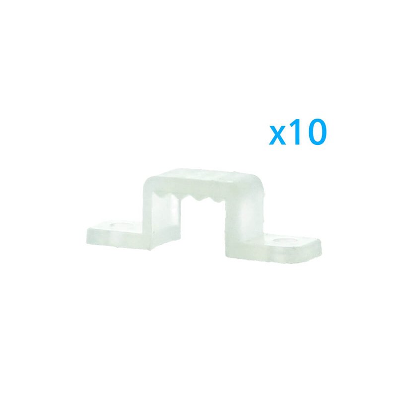 10 PZ Clip Fissaggio Rigido Passo 10X7 mm Per Fissare Bobina Striscia Led Impermeabile