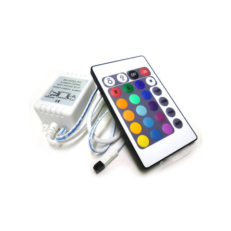 Centralina RGB Kit Controller Telecomando IR Infrarossi Per Striscia LED RGB 12V 3X2A IR240