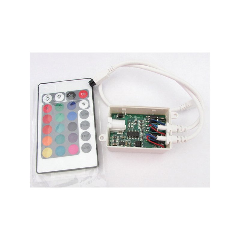 Centralina RGB Kit Controller Telecomando IR Infrarossi Per Striscia LED RGB 12V 3X2A IR240