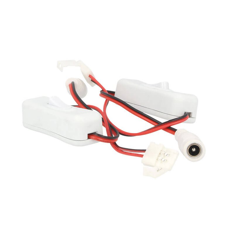 2 PZ Interruttore ON/OFF Con Connettore 8mm Per Chiudere Striscia Led e Cavo DC JACK Alimentazione Presa Femmina 5,5mm x 2,1mm