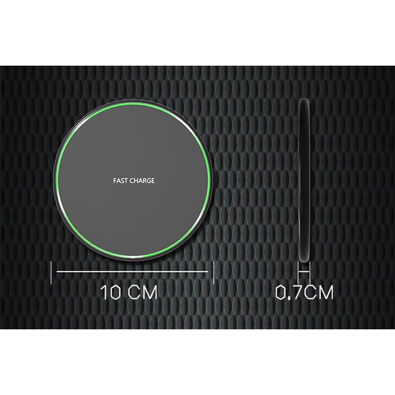 Caricabatterie Wireless Veloce Black 10W Slim QI