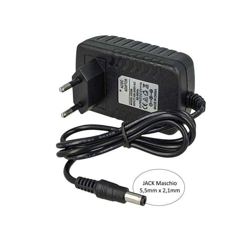 Trasformatore Alimentatore 12W CV 12V 1A Con Spina UE da Presa Casa AC220V a DC 12V 1A