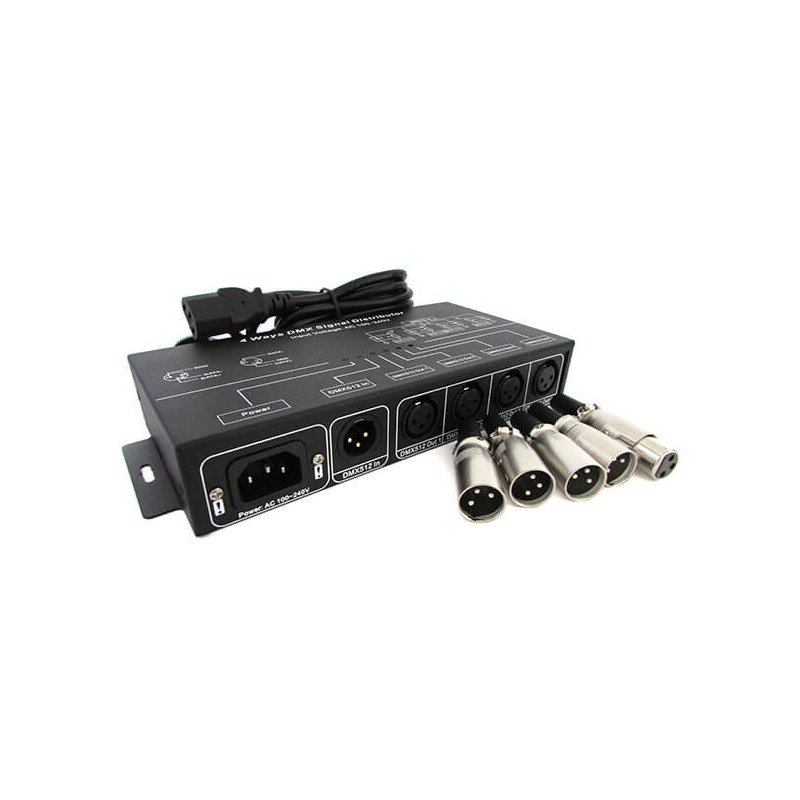 Amplificatore Distributore Segnale DMX 512 Signal Distributor 4 Canali 220V DMX124