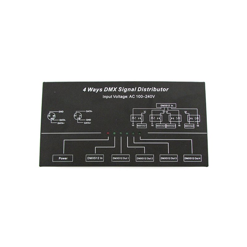 Amplificatore Distributore Segnale DMX 512 Signal Distributor 4 Canali 220V DMX124