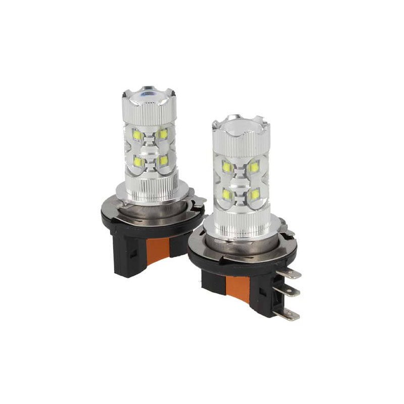 Lampada Led H15 Biluce 50W 12V Canbus Luci Marcia Diurne Bianco VW Golf 6 7 MK6 Tiguan Audi A6 Fiat Ducato Ford Kuga