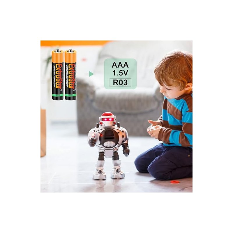 Pila Batteria R03 AAA Mini Stilo 1,5V 400mAh MN2400 Alcalina Extrastar Confezione da 24 Pezzi