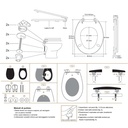 Sedile WC Copriwater Universale In Legno Forma O 18'' 425X362mm Distanza Fori 135-185mm