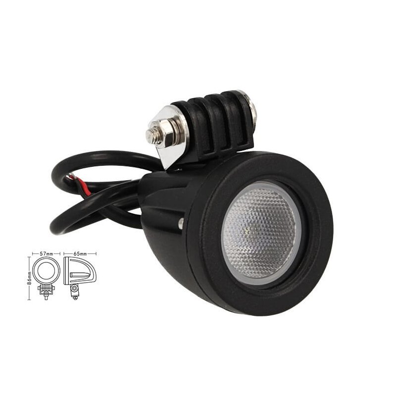 Fanale Rotondo Luci Diurne A Led Work Light Faro Da Lavoro 12V 24V Cob 10W Cree IP67 Bianco