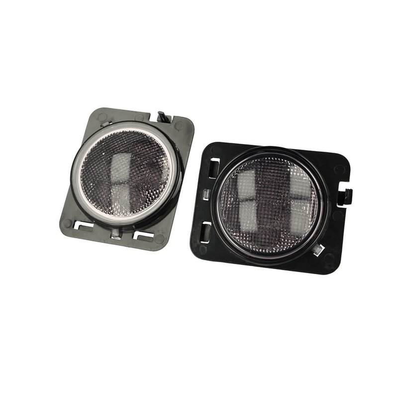 Coppia Frecce Led Laterale Parafanghi Fume Per Jeep Wrangler JK 2007-2017 Arancione 12V 3W