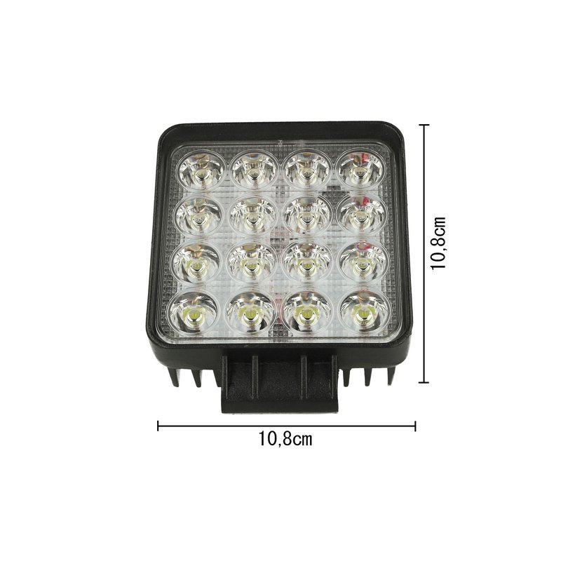 Faro Led Supplementare Profondita 12V 24V 36V 48V 60V 48W Quadrato Super Luminoso Angolo Stretto