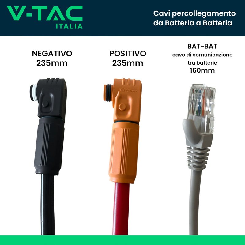 V-TAC Cavi per collegamento in parallelo da Batteria a Batteria SKU 11377 SKU-11629