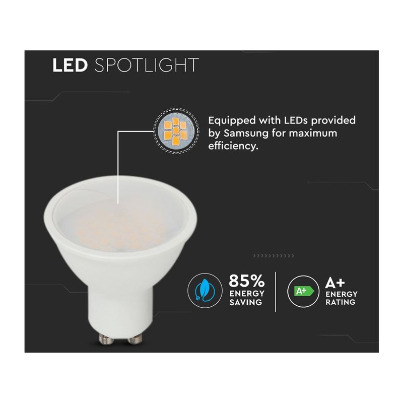 Lampada Led GU10 10W 1000LM 220V 110 Gradi Neutro 4000K Diffusore Opale Chip Smd Samsung Garanzia 5 Anni SKU-21879