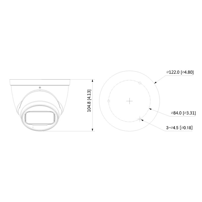 Telecamera Analogica Dome 4K 8MP Ottica Varifocale 2.7-13.5mm Motorizzata IP67 12V IR Eyeball DAHUA DH-HAC-HDW1801T-Z