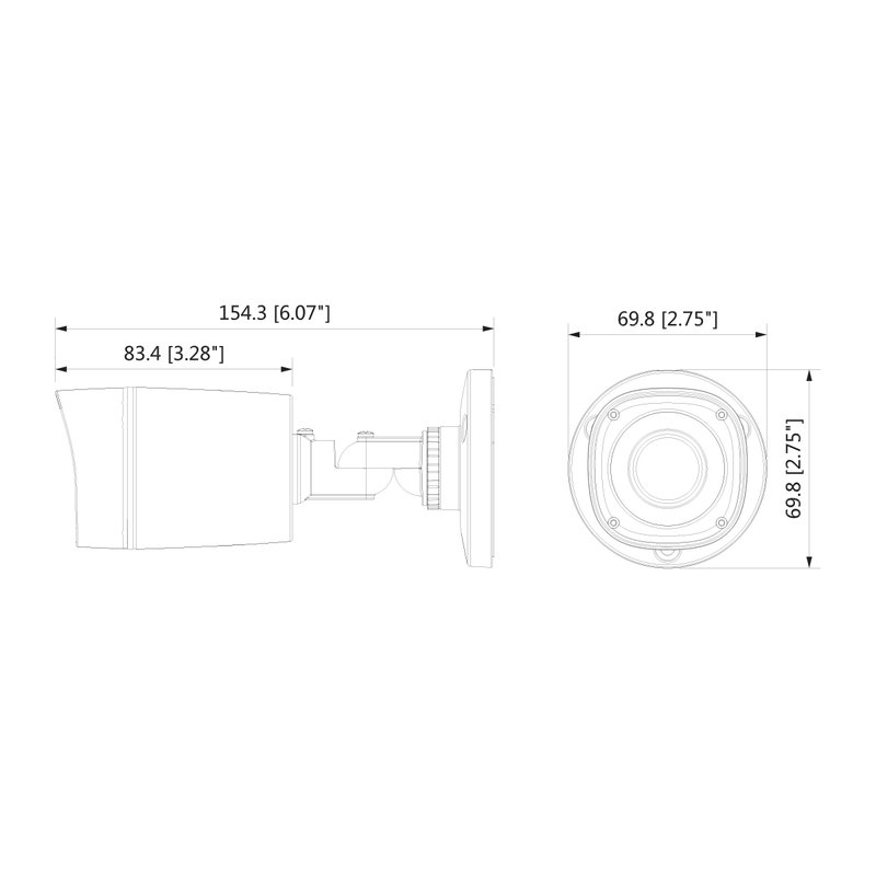 Telecamera Analogica Bullet 720P 1MP Ottica Fissa 3.6mm IP67 DC12V HDCVI Smart IR Carcassa Plastica DAHUA HAC-HFW1000RP