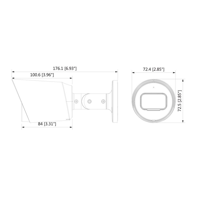 Telecamera Analogica Bullet 1080P 2MP Ottica Fissa 2.8mm IP67 DC12V HDCVI Smart IR Carcassa Plastica DAHUA HAC-HFW1200TP