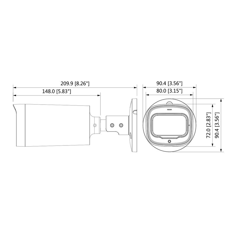 Telecamera Analogica Bullet 1440P 4MP Ottica Varifocale Motorizzato 2.7-12mm IP67 DC12V HDCVI Smart IR Carcassa Plastica DAHUA HAC-HFW1400RP-Z-IRE6