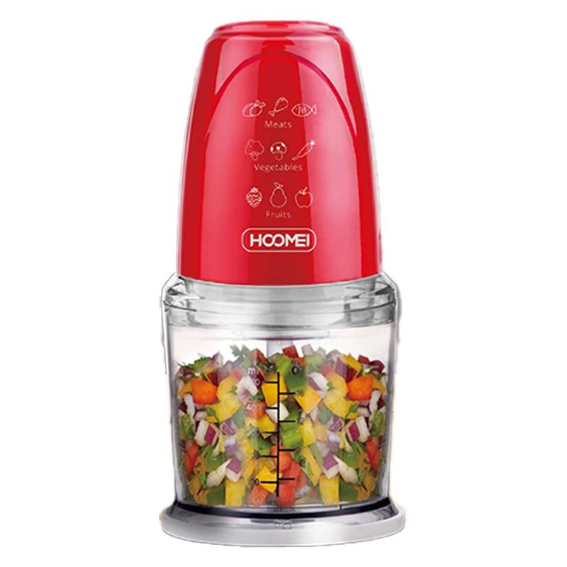 Tritatutto da Cucina Elettrico con Modalita Rapido 260W con Lama in Acciaio Inox Vassoio Capicita Max 500mL Rosso