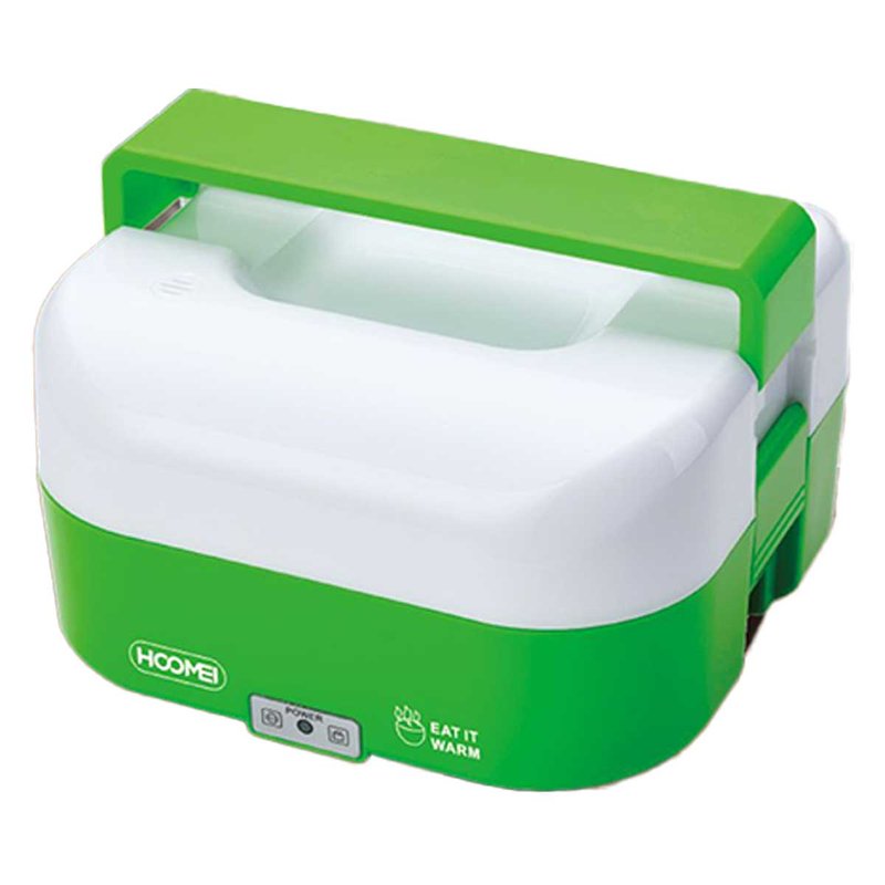 Scaldavivande Elettrico 1.6L 40W Riscalda Porta Pranzo Lunchbox con 4 Posti e 1 per Zuppa Compatibile per Auto e Casa 12V 220V Verde