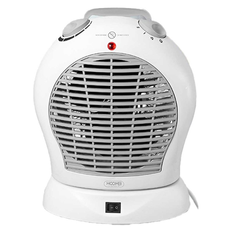 Termoventilatore Elettrico Rotondo Silenzioso con 2 Modalita 1000W 2000W Livelli Regolabile con Autoprotezione Surriscaldamento Bianco