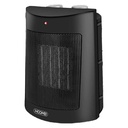 Termoventilatore in Ceramica con Potenza Regolabile 900W 1800W con Autoprotezione Surriscaldamento Rettangolare Nero