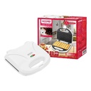 Piastra per Waffle Panini 750W Machina Elettrico Waffle a 2 Posti con Rivestimento Antiaderente Piastra Misura 22.6x12.6cm Bianco