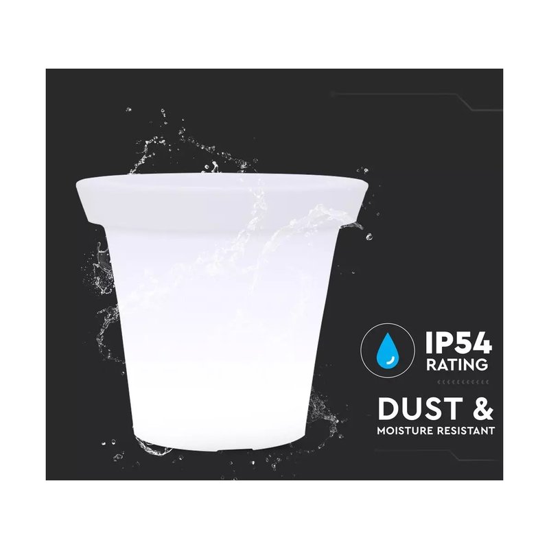 Lampada Luce Led RGBW Luminoso Forma Vaso Ricaricabile Con Telecomando Incluso IP54 35X35X32cm SKU-40211