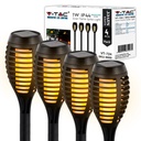 Kit 4 Lampade Solare a Led 1W 2200K Forma di Torcia Effetto Fiamma IP44 Per Giardino SKU-8689