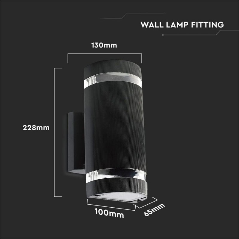 V-TAC Lampada LED da Muro Con Portalampada 2xE27 Doppio Fascio Luminoso Rotonda IP44 SKU-93573