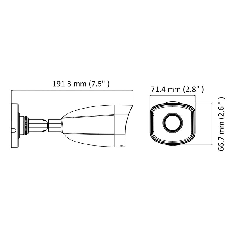 Telecamera IP Bullet 1440P 4MP Ottica Fissa 2.8mm H.265+ PoE OSD IP67 HiWatch HWI-B140H