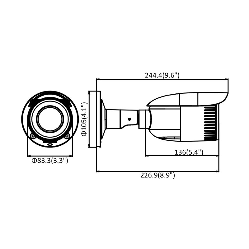 Telecamera IP Bullet 1440P 4MP Ottica Varifocale Motorizzato 2.8-12mm H.265+ PoE OSD IP67 Slot SD HiWatch HWI-B640H-Z