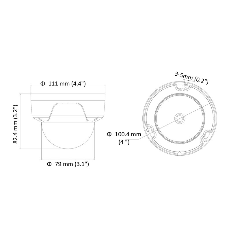 Telecamera IP Dome 1440P 4MP Ottica Fissa 2.8mm H.265+ PoE OSD IP67 IK10 Carcassa Metallo HiWatch HWI-D140H-M