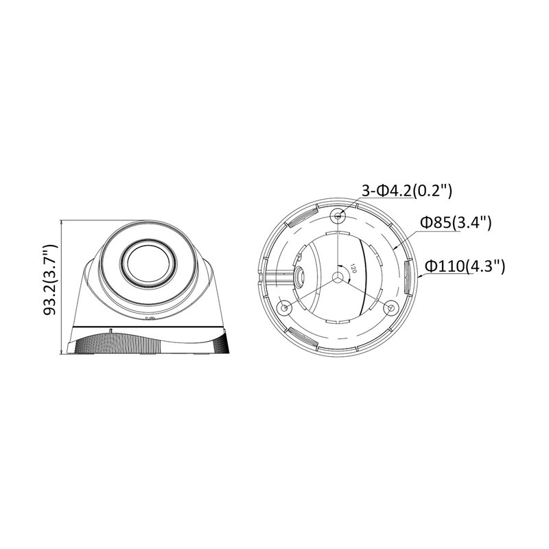 Telecamera IP Turret Dome 1080P 2MP Ottica Fissa 4mm H.265+ PoE OSD IP67 HiWatch HWI-T221H