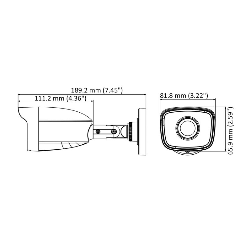 Telecamera Analogica Bullet 720P 1MP Ottica Fisssa 2.8mm IP66 OSD CMOS Sensor EXIR Smart IR TVI AHD CVI CVBS Carcassa Metallo HiWatch HWT-B110-M