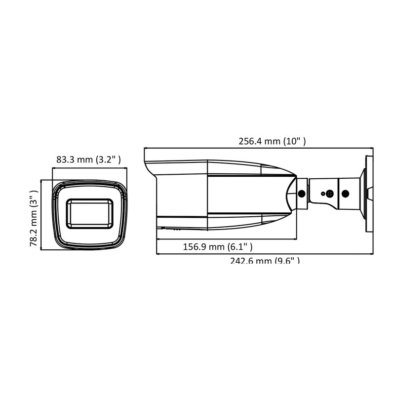 Telecamera Analogica Bullet 1080P 2MP Ottica Varifocale Manuale 2.8-12mm IP66 OSD Smart IR TVI AHD CVI CVBS HiWatch HWT-B320-VF